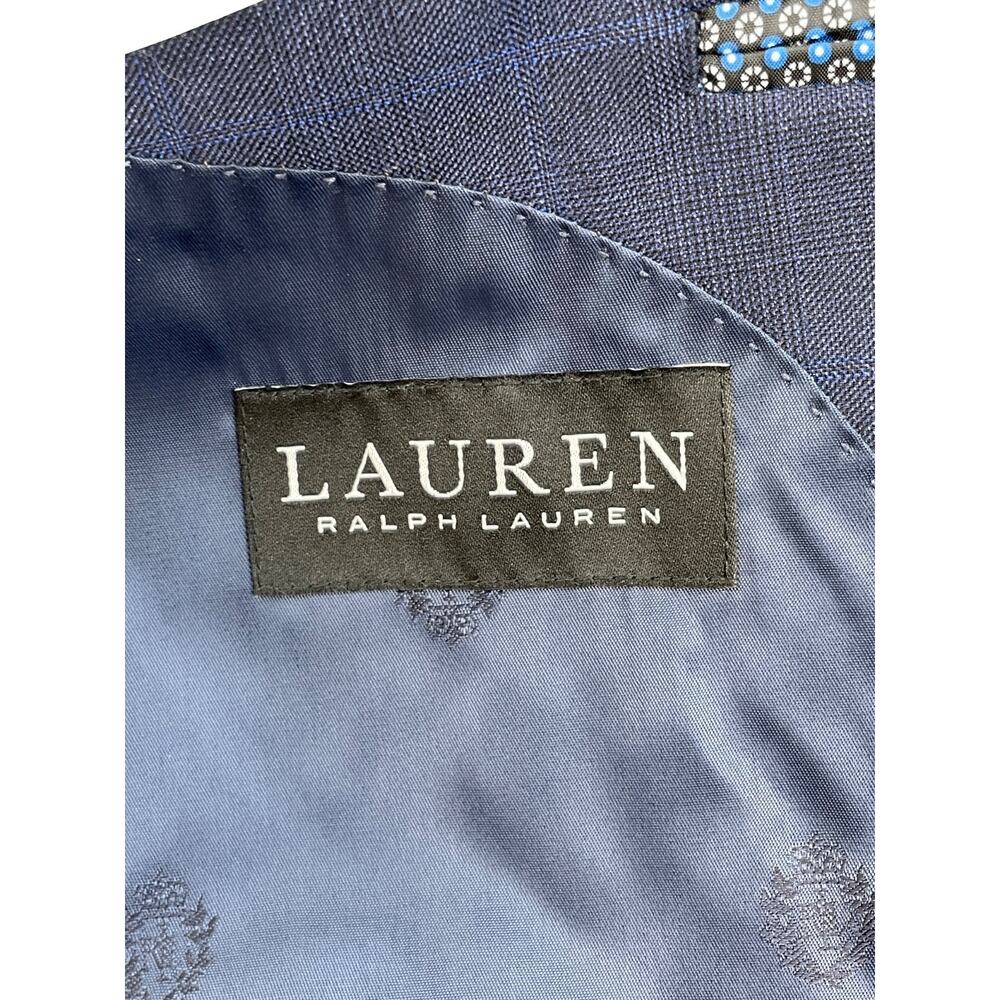 Lauren Ralph Lauren Suit Men 44R Blue Wool Blend Pants 36x32 Black Label - 2 Pcs - Picture 6 of 16